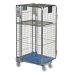 Plastic Base Nestable Roll Containers - 1690x850x735mm - Security Wire Mesh (50x50 mesh) - With 1 Shelf (factory fitted)