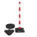 Chain Post - Plastic Base Concrete Filled - Three Sided - Red / White