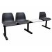 Standard Beam Seating - 3 Seater with Table - 830Hx510Wx2060Lmm - Black