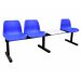 Standard Beam Seating - 3 Seater with Table - 830Hx510Wx2060Lmm - Blue