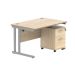Core Twin Upright Rectangular Desk with 2 Drawer Pedestal