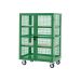 Boxwell Trolley With Doors - Green - Plywood Shelves - H.1355 W.900 D.600  