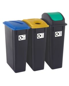 Plastic Recycling Bins - Set of 3